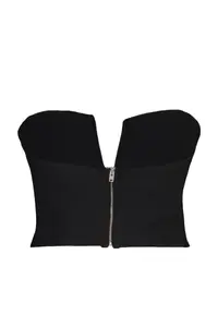 TRENDYOLMİLLA Black Crop Lined Weaving Bustier - Image 9