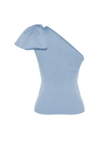 TRENDYOLMİLLA Light Blue Single Arm Bow Detailed Knitwear Blouse - Image 9