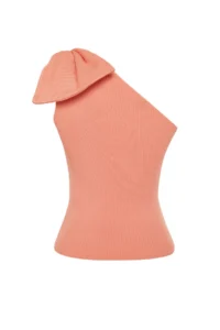 TRENDYOLMİLLA Orange Single Arm Bow Detailed Knitwear Blouse - Image 8