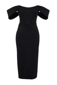 TRENDYOLMİLLA Black Body-Fitting Corset Detailed Weaving Chic Evening Gown Night Graduation Dress - Image 9