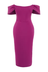 TRENDYOLMİLLA Purple Bodycon Corset Detailed Weaving Chic Evening Gown Night Graduation Dress - Image 8