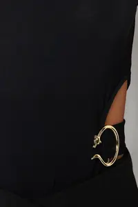 TRENDYOLMİLLA Black with accessories Window/Cut Out Detailed snaps Knitting Bodysuit .D.00044 - Image 5