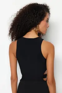 TRENDYOLMİLLA Black with accessories Window/Cut Out Detailed snaps Knitting Bodysuit .D.00044 - Image 6