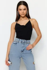 TRENDYOLMİLLA Black Off-Shoulder Neck Knitting Bodysuit .D.00050
