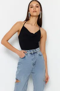 TRENDYOLMİLLA Black Off-Shoulder Neck Knitting Bodysuit .D.00050 - Image 2