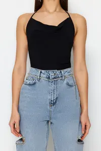 TRENDYOLMİLLA Black Off-Shoulder Neck Knitting Bodysuit .D.00050 - Image 4
