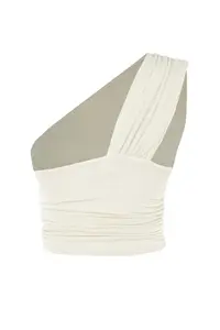 TRENDYOLMİLLA Ecru Crop Lined shiny Knitting Bustier - Image 10