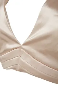TRENDYOLMİLLA Beige Crop Lined Weaving Satin Bustier - Image 7