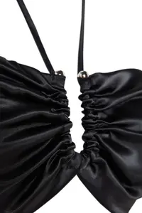 TRENDYOLMİLLA Black Crop Lined Weaving with accessories Satin Bustier - Image 7