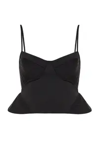TRENDYOLMİLLA Black Crop Lined Knitting Bustier - Image 7
