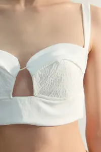 TRENDYOLMİLLA Limited Edition Ecru Stitching Detailed Bustier - Image 5