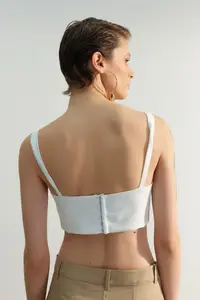 TRENDYOLMİLLA Limited Edition Ecru Stitching Detailed Bustier - Image 6