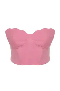 TRENDYOLMİLLA Pink Heart Yaka Weaving Bustier - Image 7