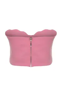 TRENDYOLMİLLA Pink Heart Yaka Weaving Bustier - Image 8