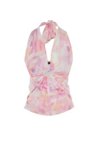 TRENDYOLMİLLA Multicolored with accessories Window/Cut Out Detailed Printed Knitting Blouse - Image 7