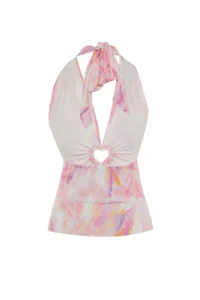 TRENDYOLMİLLA Multicolored with accessories Window/Cut Out Detailed Printed Knitting Blouse - Image 9