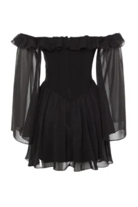 TRENDYOLMİLLA Black A-Kesim Lined with flywheel Boho Weaving Siphon Short Evening Gown Gece Graduation Dress - Image 9