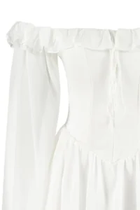 TRENDYOLMİLLA Bridal White A-Cut with flywheel Siphon Boho Wedding/Marriage Evening Gown Flight Flight Graduation Dress - Image 13