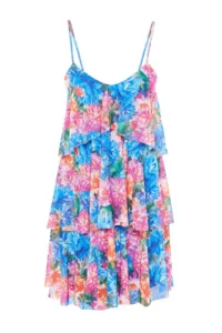 TRENDYOLMİLLA Multicolored Lined A-Cut Floral Tulle Knitting Short Flight Flight Evening Gown Graduation Dress - Image 6
