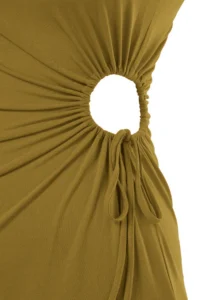 TRENDYOLMİLLA Yağ Green Fitted Waist Low-cut Knitting Evening Gown Night Graduation Dress - Image 12