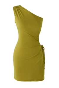 TRENDYOLMİLLA Yağ Green Fitted Waist Low-cut Knitting Evening Gown Night Graduation Dress - Image 14