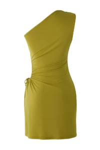 TRENDYOLMİLLA Yağ Green Fitted Waist Low-cut Knitting Evening Gown Night Graduation Dress - Image 16