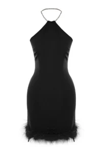 TRENDYOLMİLLA Black Body-Fitting Shiny Stone Weaving Short Chic Evening Gown her dress - Image 7