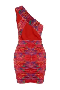 TRENDYOLMİLLA Multicolored Lined Fitted flower patterned Short Chic Evening Gown Gece Graduation Dress - Image 8