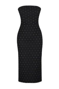 TRENDYOLMİLLA Black Body-Fitting Lined Shiny Stone Weaving Chic Evening Gown Gece Graduation Dress - Image 7