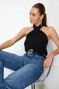 TRENDYOLMİLLA Black Barbell Collar Knitting Bodysuit .D.00004 - Image 2