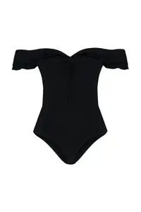 TRENDYOLMİLLA Black Flounce Detailed Frilly snaps Knitting Bodysuit .D.00014 - Image 7