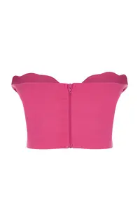 TRENDYOLMİLLA Fuchsia Crop Weaving Bustier - Image 9