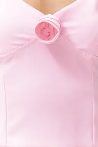 TRENDYOLMİLLA Pink Crop Rose Detailed Weaving Bustier - Image 5