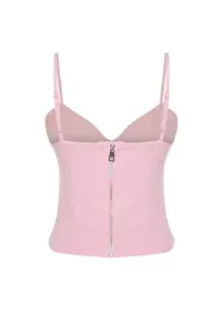 TRENDYOLMİLLA Pink Crop Rose Detailed Weaving Bustier - Image 8