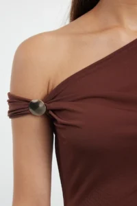 TRENDYOLMİLLA Brown Metal with accessories Knitting Blouse - Image 5