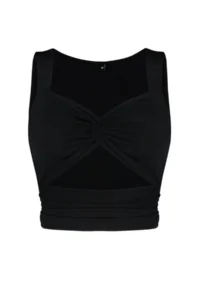 TRENDYOLMİLLA Black Crop Window/Cut Out Detailed Knitting Blouse - Image 8