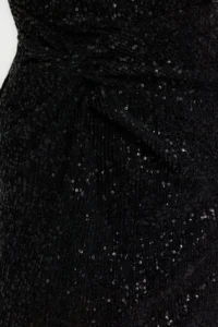 TRENDYOLMİLLA Black Body-Fitting Knitting shiny Sequin Knitting Sequin Chic Evening Gown her dress - Image 5