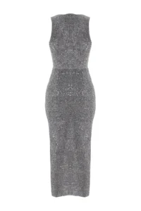 TRENDYOLMİLLA Silver Body-Fitting shiny Sequin Knitting Sequin Chic Evening Gown her dress - Image 10