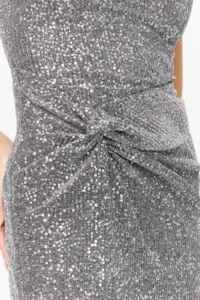 TRENDYOLMİLLA Silver Body-Fitting shiny Sequin Knitting Sequin Chic Evening Gown her dress - Image 7