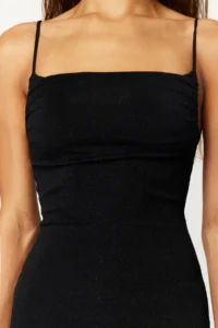 TRENDYOLMİLLA Black shiny Knitting Chic Evening Gown her dress - Image 6