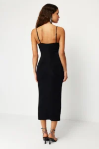 TRENDYOLMİLLA Black shiny Knitting Chic Evening Gown her dress - Image 7