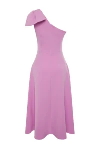 TRENDYOLMİLLA Pink A-Cut Bow Detailed Weaving Chic Evening Gown Night Graduation Dress - Image 10