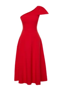 TRENDYOLMİLLA Rejection A-Cut Bow Detailed Weaving Chic Evening Gown Dress - Image 5
