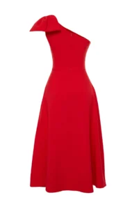 TRENDYOLMİLLA Rejection A-Cut Bow Detailed Weaving Chic Evening Gown Dress - Image 6