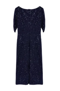 TRENDYOLMİLLA Navy Blue Fitted shiny Sequin Chic Evening Gown Gece Graduation Dress - Image 6
