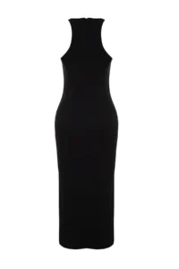 TRENDYOLMİLLA Black Fitted Shiny Stone Weaving Chic Evening Gown Dress - Image 8