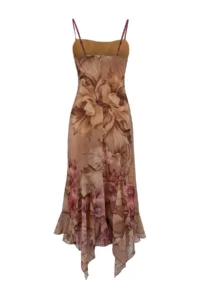 TRENDYOLMİLLA Multicolored A-Kesim flower patterned Frilly Knitting Tulle Dress - Image 11