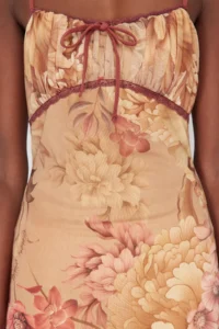 TRENDYOLMİLLA Multicolored A-Kesim flower patterned Frilly Knitting Tulle Dress - Image 5