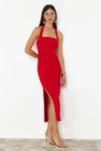 TRENDYOLMİLLA Rejection Fitted Weaving Evening Gown Night Graduation Dress