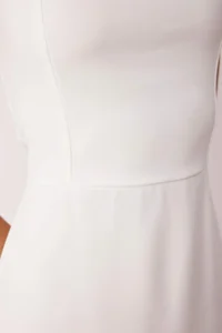 TRENDYOLMİLLA White Lined Bodycon Slit Detailed Midi Weaving Dress - Image 3
